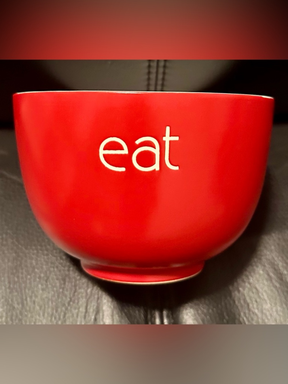 Red Ceramic “eat” Ramen Bowl